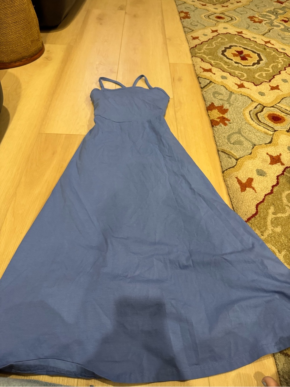 Pact fit + flare cross back midi dress - XS (like new!)